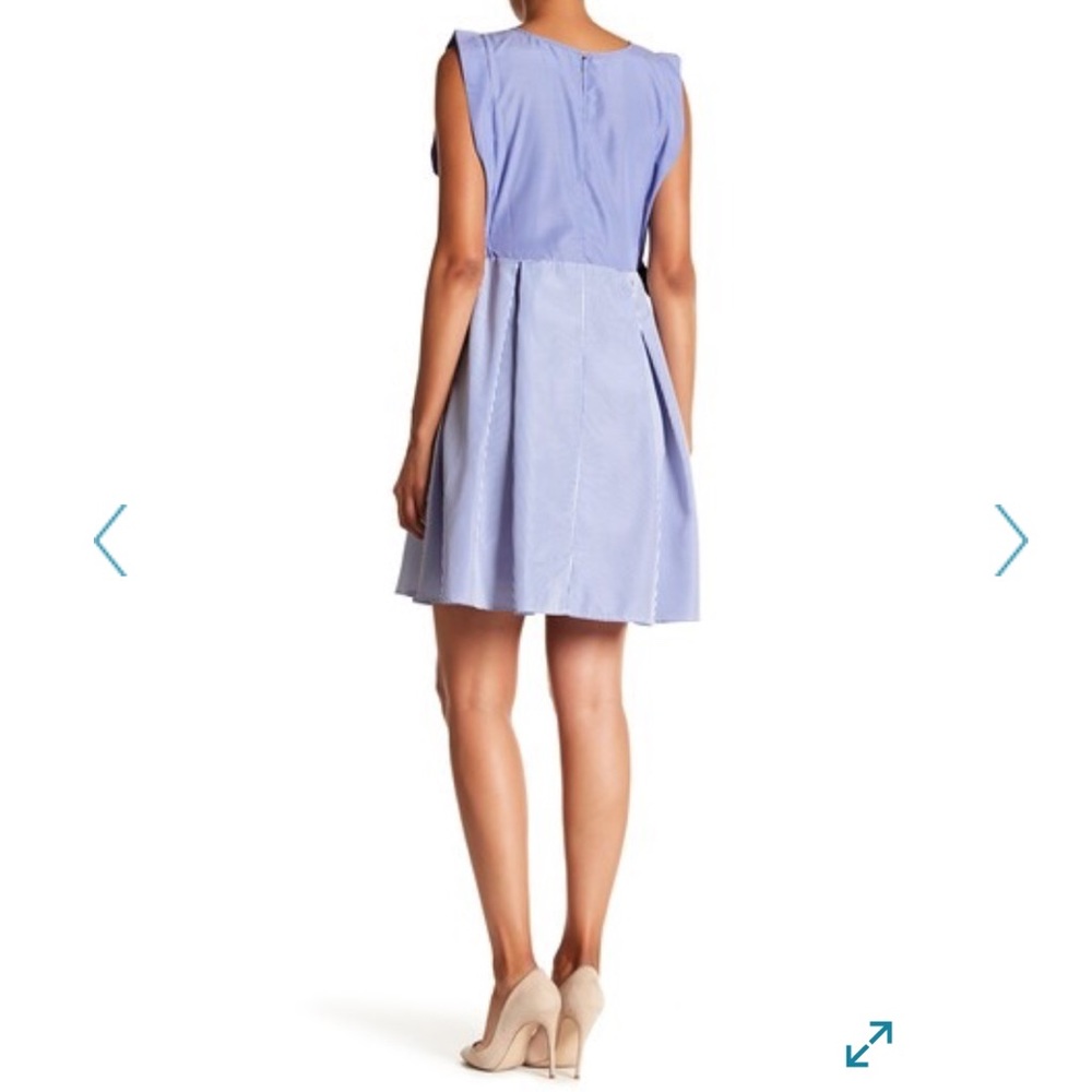 Bobeau XL dress mini blue stripes sleeveless - Picture 2 of 7